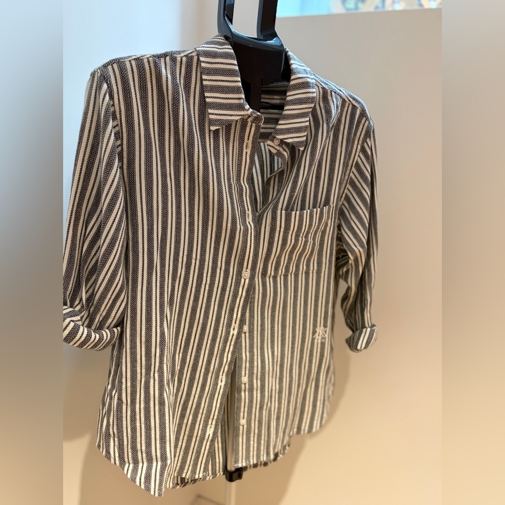 Kith Black and White Striped Casual Shirt